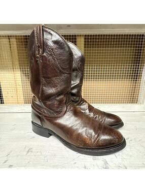 Nocona Cowboy Boots Men's Size 9 D Brown Leather Distressed